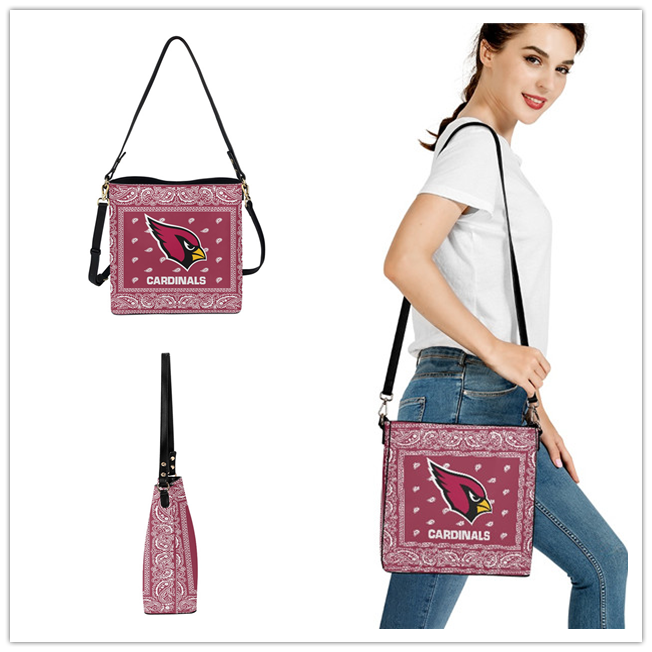 Arizona Cardinals PU Leather Bucket Handbag 001